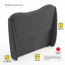 Ver imagem 4 de Cabeceira Orgânica para Cama Box Viúva Luma 120cm Bouclê Cinza Escuro - Desk Design
