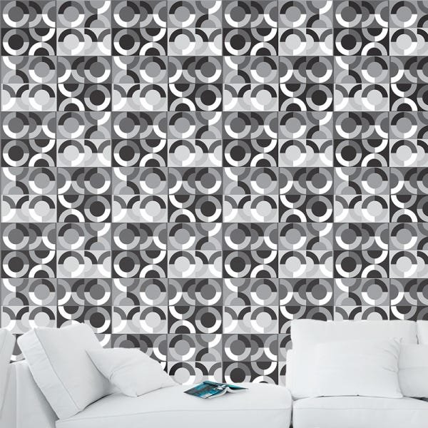Papel de Parede Adesivo Geométrico 025 Cinza 1.80x0.58m - 1