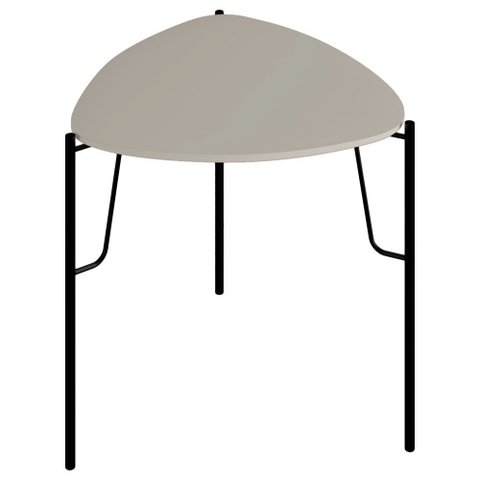 Mesa Lateral para Sala de Estar Alta Pés Industrial Preto Alef I03 Grigio - Lyam Decor