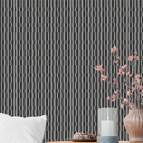 Papel de Parede Adesivo Geométrico 023 Cinza 1.20x0.58m - 1