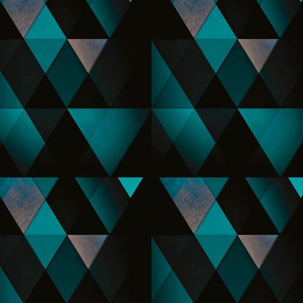 Papel de Parede Adesivo Geométrico 022 Turquesa 4.20x0.58m - 2