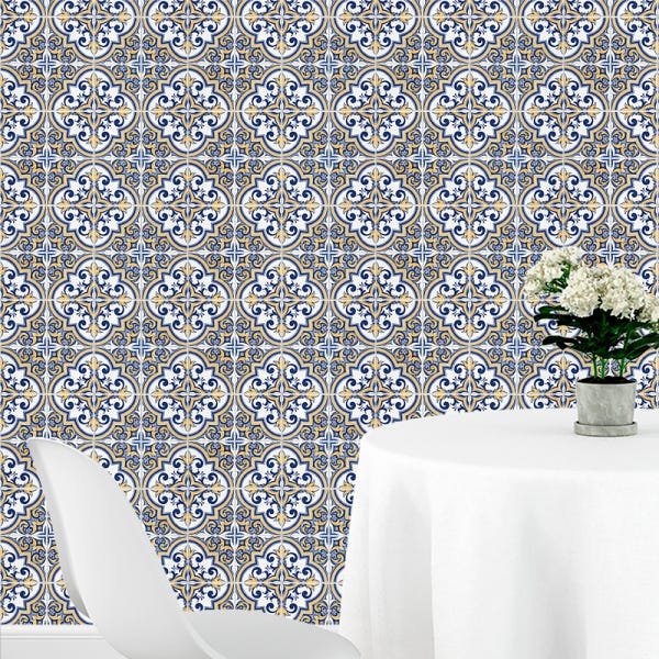 Papel de Parede Adesivo Azulejo 033 Português 2.40x0.58m - 1