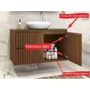 Ver imagem 4 de Gabinete Bancada de Banheiro Ripado 80 MDF