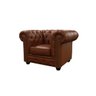 Poltrona Chesterfield de Couro Conhaque com Brilho - Mempra Design - 2