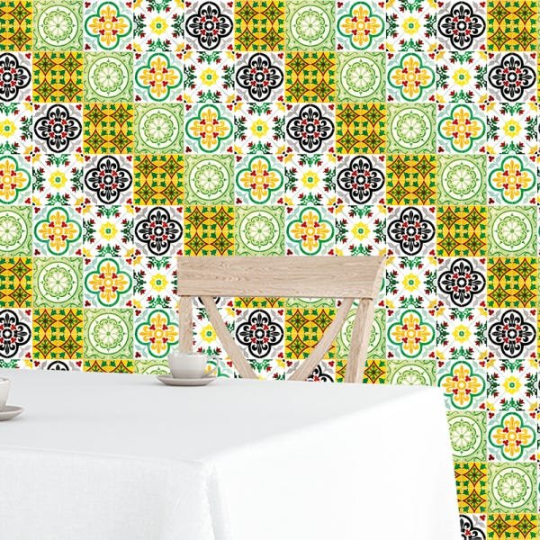 Papel de Parede Adesivo Azulejo 020 Português 1.80x0.58m - 1