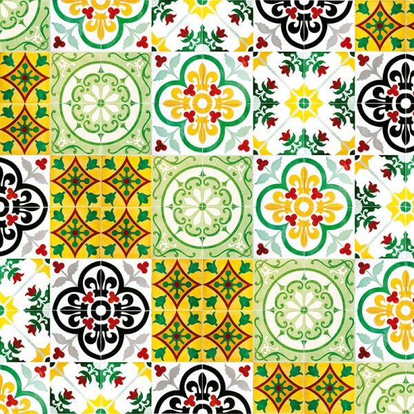 Papel de Parede Adesivo Azulejo 020 Português 1.80x0.58m - 2