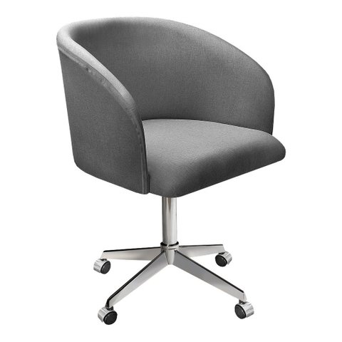 Cadeira Para Escritório E Home Office Atenas Base Giratória Rodizio - Linho Cinza