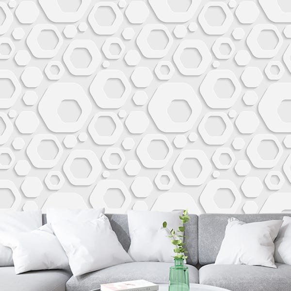 Papel de Parede Adesivo Efeito 3D 011 Geométrico 1.20x0.58m - 1