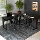 Ver imagem 1 de Mesa em L Escritório 180cm X 180cm Pés Metal F5 Office Cor:preto