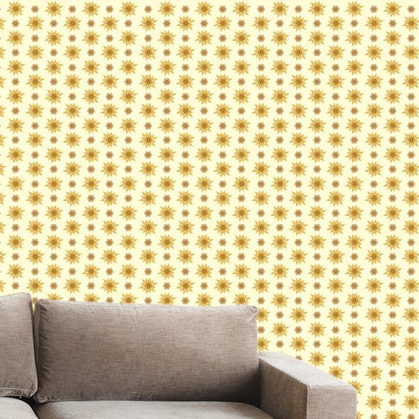 Papel de Parede Adesivo Arabesco 011 Amarelo 3.00x0.58m - 1