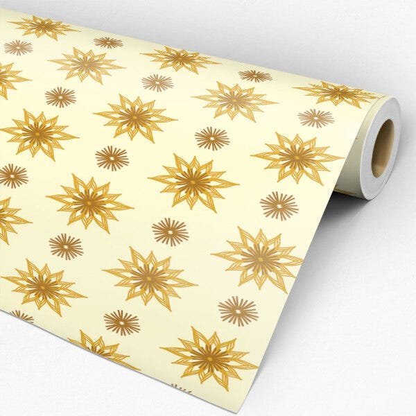 Papel de Parede Adesivo Arabesco 011 Amarelo 3.00x0.58m - 3