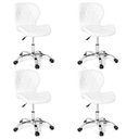 Ver imagem 2 de Kit 4 Cadeiras Office Eiffel Slim Ajustável Base Giratória - Branco + E-book