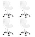 Ver imagem 2 de Kit 4 Cadeiras Office Eiffel Slim Giratória Base Cromada com Rodízios e Ajuste de Altura