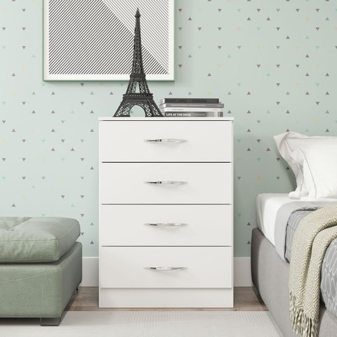 Cômoda Pequena para Quarto 55x93cm Mdp Branco 2007 Menu Móveis