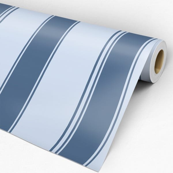 Papel de Parede Adesivo Listrado 030 Azul 4.20x0.58m - 3
