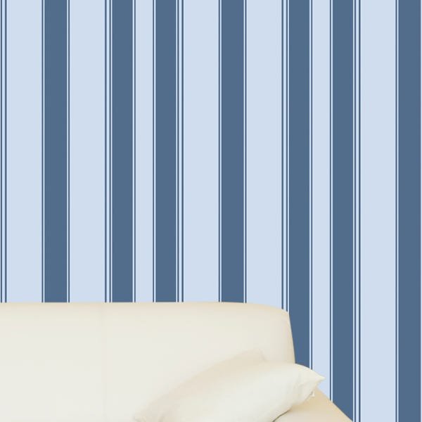 Papel de Parede Adesivo Listrado 030 Azul 4.20x0.58m - 1