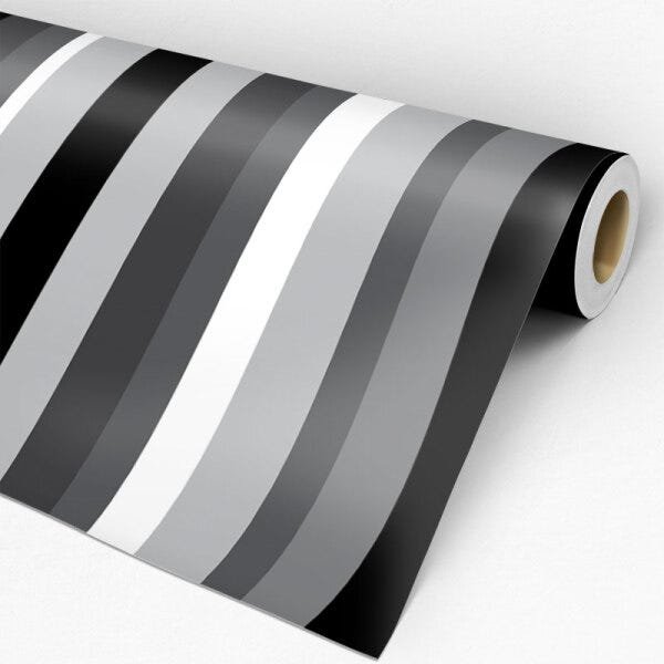 Papel de Parede Adesivo Listrado 023 Preto 2.40x0.58m - 3