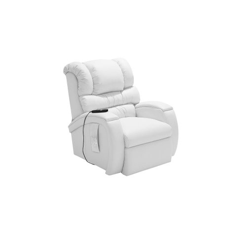 Cadeira Poltrona Reclinável Imperial Massageadora Motorizada Corano Lift Branco Império Estofados