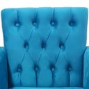 Ver imagem 2 de Poltrona Decorativa Pés Palito Nina Encosto Estilo Capitonê Azul Veludo - SA Móveis