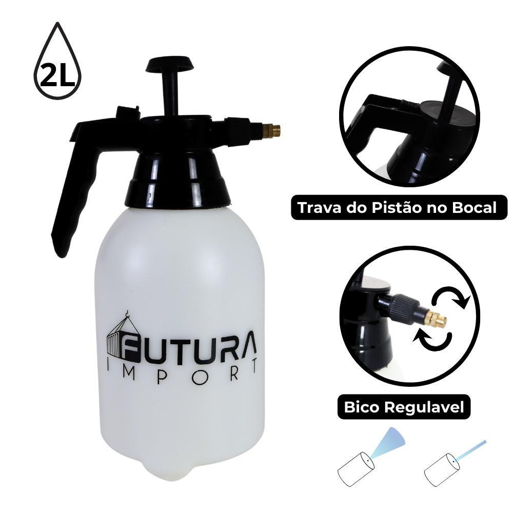 Borrifador Pulverizador Spray Manual de Alta Pressão 2l com Trava de Gatilho - 2