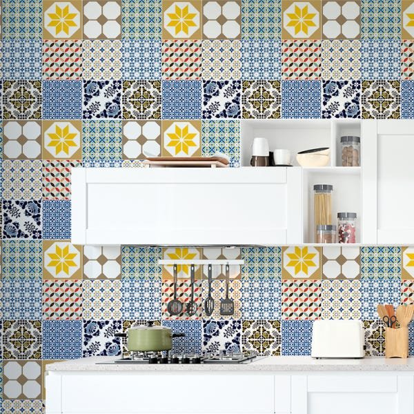 Papel de Parede Adesivo Azulejo 012 Portugês 4.20x0.58m - 1