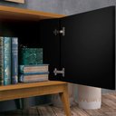 Ver imagem 3 de Rack Retrô TV 75 Polegadas Ripado Cedro Preto Legacy 2.0 Edn Móveis