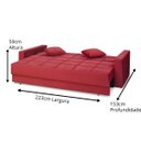 Ver imagem 4 de Sofá Cama Reclinável Retrátil 3 Lugares Zurique Vermelho - Meu Estofado Sofá Cama Reclinável Retráti