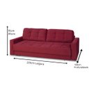 Ver imagem 3 de Sofá Cama Reclinável Retrátil 3 Lugares Zurique Vermelho - Meu Estofado Sofá Cama Reclinável Retráti