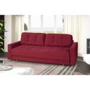 Ver imagem 1 de Sofá Cama Reclinável Retrátil 3 Lugares Zurique Vermelho - Meu Estofado Sofá Cama Reclinável Retráti