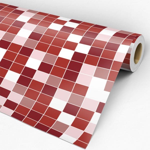 Papel de Parede Adesivo Pastilha 008 Vermelha 2.40x0.58m - 3
