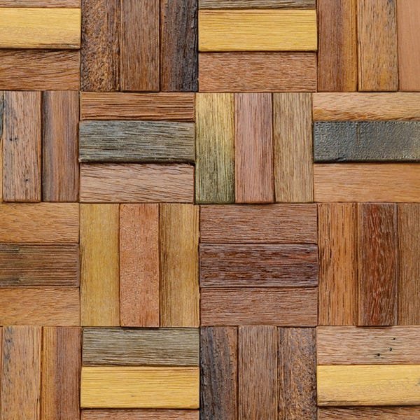 Papel de Parede Adesivo Madeira 007 Mosaico Taco 3.60x0.58m - 2