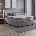 Ver imagem 1 de Cama Box Baú Casal + Colchão Life D33 Pillow Top 61x138x188cm - Cinza - e-Shop Casa