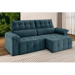 Sofá Santiago 2,20m Retrátil Reclinável Xflex Sofás Suede - 1
