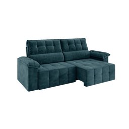 Sofá Santiago 2,20m Retrátil Reclinável Xflex Sofás Suede - 4
