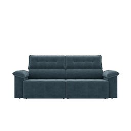 Sofá Santiago 2,20m Retrátil Reclinável Xflex Sofás Suede - 6