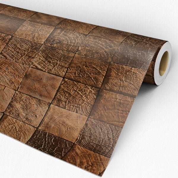 Papel de Parede Adesivo Madeira 027 Mosaico 1.20x0.58m - 3