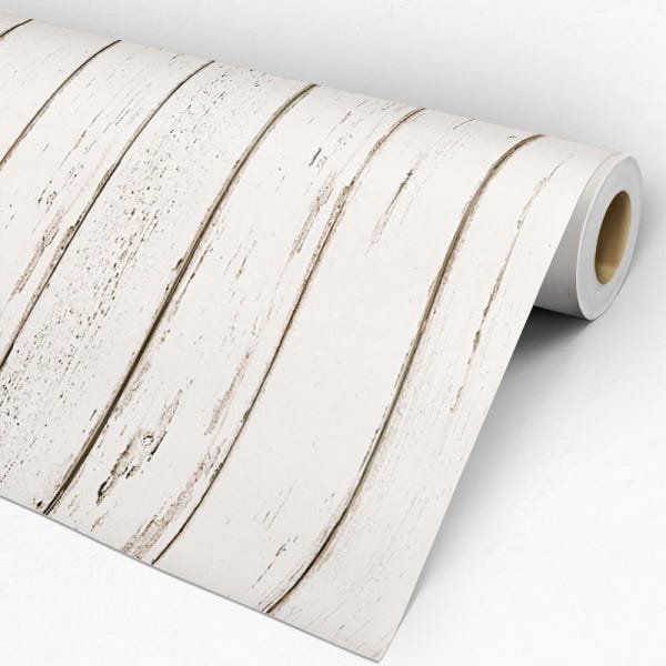 Papel de Parede Adesivo Madeira 025 Branca 4.20x0.58m - 3