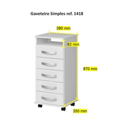 Gaveteiro Simples 1418 Ilan Branco - 3