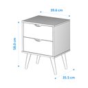 Ver imagem 5 de kit Mesa de Cabeceira Lateral de Cama Madri 2 gavetas Retrô:BRANCO