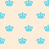 Papel de Parede Adesivo Poá 034 Coroas Azul 4.20x0.58m - 2