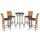 Ver imagem 1 de Mesa Bistrô e 4 Banquetas Roma Marrom Corda Náutica Estofado 9 Trama Original