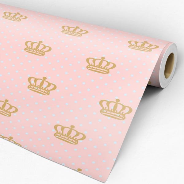 Papel de Parede Adesivo Poá 029 Azul e Rosa 2.40x0.58m - 3