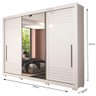 Guarda-Roupa Casal 3 Portas 1 Espelho Branco Vitoria Panan 270cm - 3