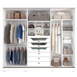 Guarda-Roupa Casal 3 Portas 1 Espelho Branco Vitoria Panan 270cm - 2