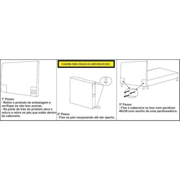 Cabeceira Casal Queen 160cm Para Cama Box Paris Suede Animale Preto - SA Móveis - 3
