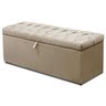 Calçadeira Recamier Baú Casal Queen 160cm Italia Suede Marfim - 1