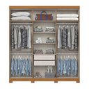 Ver imagem 3 de Guarda-roupa Casal Dominic 6 Portas 2 Gavetas Cinamomo - Henn