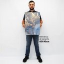Ver imagem 2 de Quadro Decorativo em Canvas Abstrato Mármore Azul Perolado TaColado Moldura Flutuante 4,5cm Freijó 6