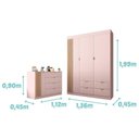 Ver imagem 7 de Jogo de Quarto Infantil Ayla com Guarda Roupa e Cômoda Rosê Acetinado - Phoenix Baby