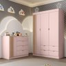 Jogo de Quarto Infantil Ayla com Guarda Roupa e Cômoda Rosê Acetinado - Phoenix Baby - 1